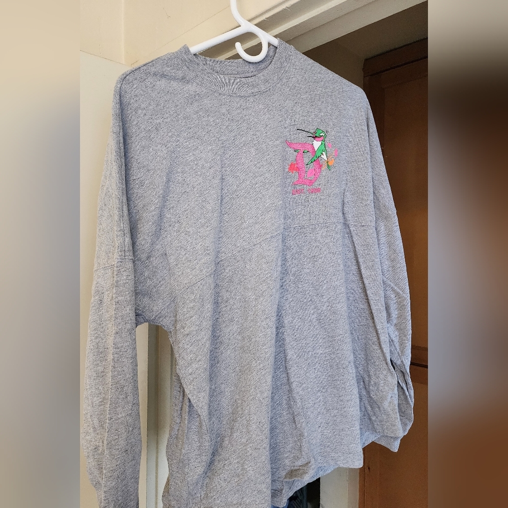 Disney Gray and Pink Sweatshirt with Playful Design